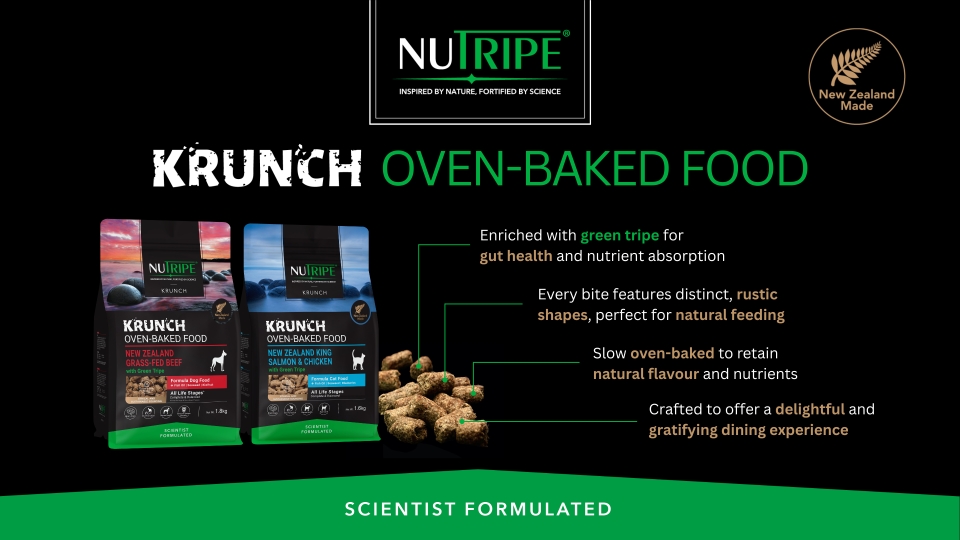 New oven-baked range with green tripe from New Zealand